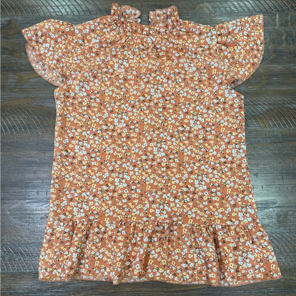 Charming Orange Floral Top